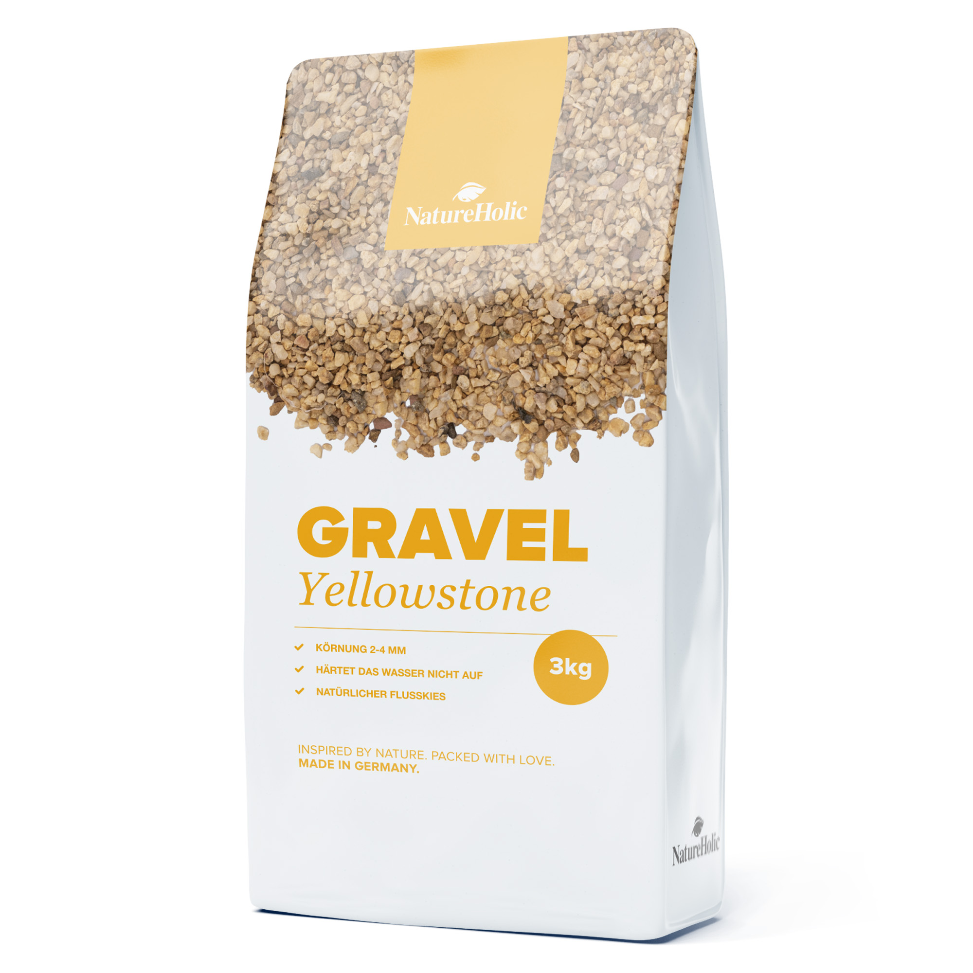 Beutel mit gelbem Yellowstone Gravel, 3 kg